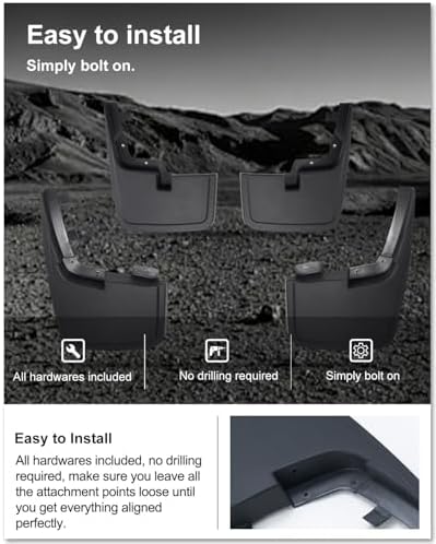 Kiwi Master No Drill Mud Flaps for 2015-2020 Ford F-150 Without Fender