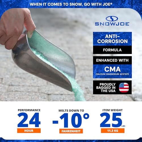 Snow Joe Premium Enviro Blend Ice Melt & Deicer, Safer for Concrete, 25 lb