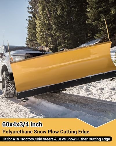 60 x 4 x 3/4 Inch Polyurethane Snow Plow Cutting Edge | Fit for ATV Tractors, Skid Steers & UTVs Snow Pusher Cutting Edge, Heavy Duty Replacement Blade for Front Snow Blade Plow