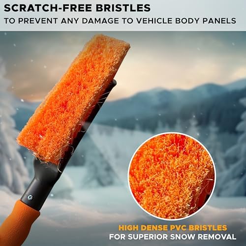 EcoNour 17" Snow Brush & Ice Scraper for Car Windshield with Soft Foam Grip