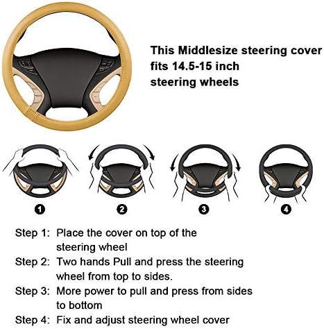 HAOKAY Luxury Fluffy Steering Wheel Cover for Women Girls,Soft Warm Short Plush Steering Wheel Cover Pink Fuzzy with Universal 14.5-15 Inch