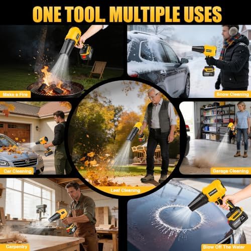 Cordless Leaf Blower with 2 x 4.0Ah Batteries and Fast Charger, Lightweight Electric Handheld Blower, Variable Speed for Lawn Care, Patio, Garage, Driveway Cleaning, Dust Removal and Car Drying