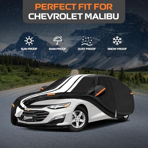 Kayme Heavy Duty Car Cover for Chevrolet Malibu (1978-2026) Waterproof