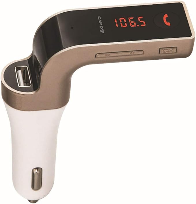 Bluetooth FM Transmitter for Car, Wireless Bluetooth 2.1In-Car Radio Adapter Car Kit with Handsfree Calling, 1 USB Ports, LED Display, Support TF Card, U-Disk, AUX Output,A