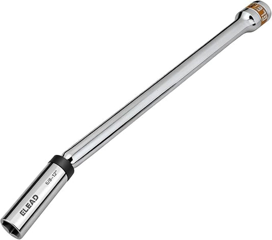 ELEAD 5/8" Swivel Magnetic Spark Plug Socket, 3/8" Drive x 12" Total Length, Thin Wall Spark Plug Removal Tool, 360 Degree Swivel, Enhanced Magnetic, 6-Point Design, Cr-V Steel