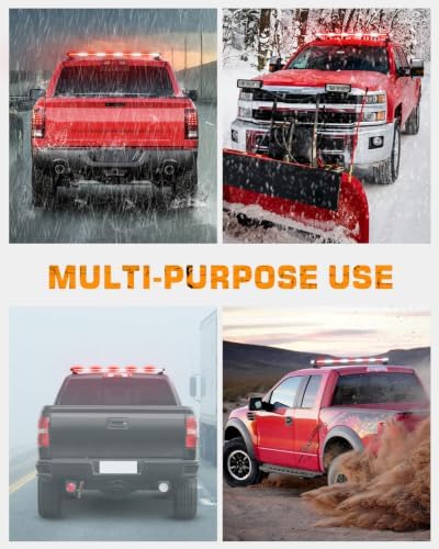 XRIDONSEN 45.5" 128 LED Roof Strobe Light Bar, Top Magnetic Mount Lights
