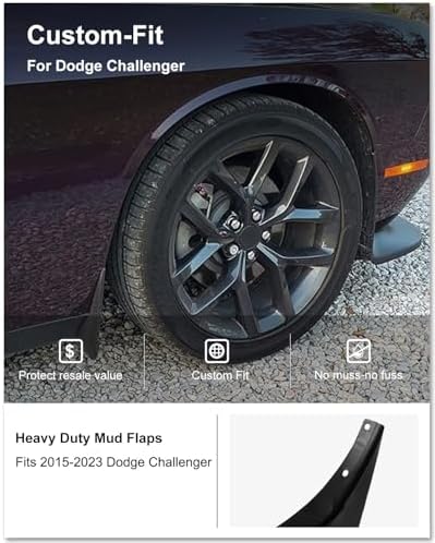 Kiwi Master Mud Flaps for 2015-2023 Dodge Challenger