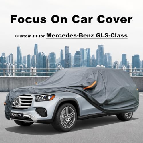 GUNHYI Premium Car Cover Custom Fit Mercedes-Benz GLS-Class, 16 Layers Heavy Duty Car Cover Waterproof All Weather with Zipper Door for Sun Rain Snow Dust Uv Protection