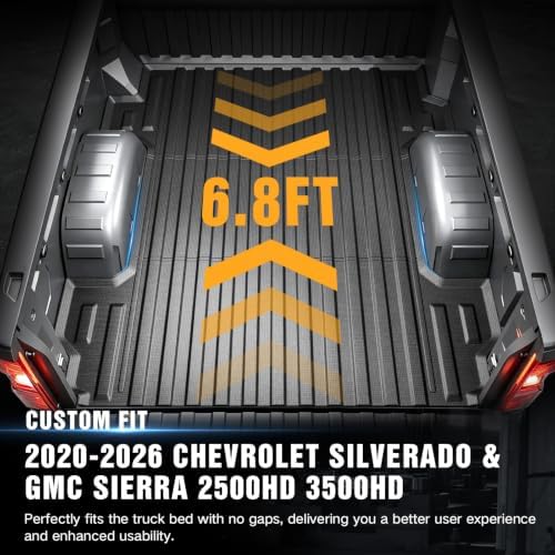 YZONA Bed Mat for 2020-2026 Silverado & Sierra 2500HD 3500HD, 6.8FT