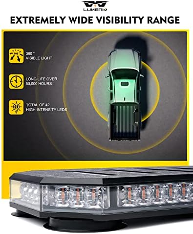 LUMENIX 42 LED Green Rooftop Strobe Beacon Light Bar with Controller
