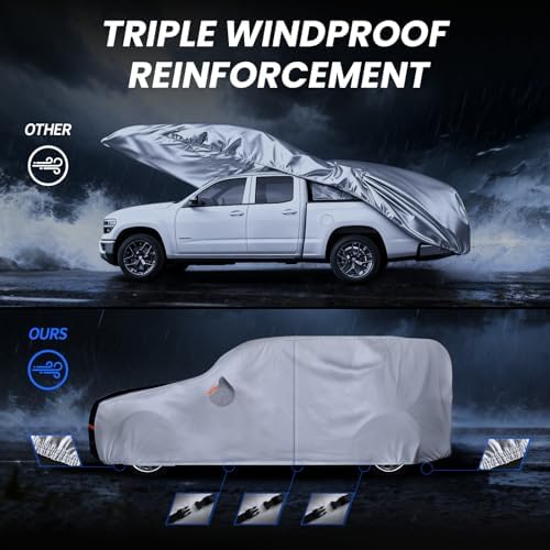Multi-Layer Car Cover Custom Fit for Jeep Wrangler 2 Door CJ YJ JK JL(1987-2026), 100% Waterproof All Weather for Automobiles, Gift with Towel, Heavy Duty Car Covers for Rain Sun UV Protection.