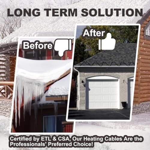 TDRD 80FT Roof & Gutter De-Icing Cable, 5W/ft