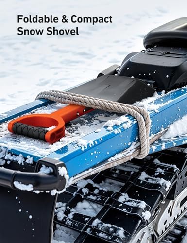 AstroAI 38.4" Folding Extendable Snow Shovel, Aluminum Handle & Metal Blade