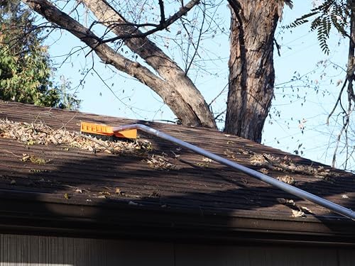 Roof Brush + Snow Rake All-in-One Tool | Clear, Leaves, Snow & Debris Fast | 22ft Reach | Adjustable for Valleys | Year-Round Roof Cleaning Broom & RoofRake | Lightweight, Easy to Use, US Made