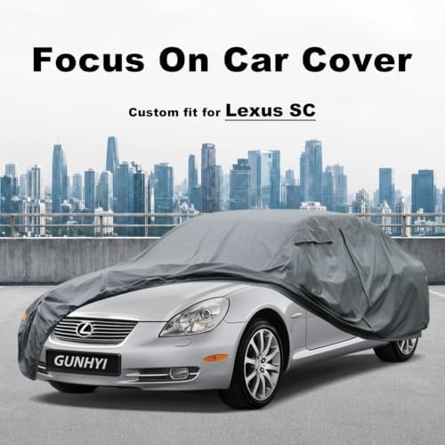 GUNHYI Premium Car Cover Custom Fit Lexus SC(2002-2010), 16 Layers Heavy Duty Car Cover Waterproof All Weather with Zipper Door for Sun Rain Snow Dust Uv Protection