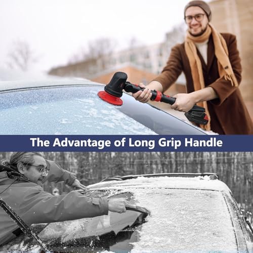 Electric Ice Scraper for Milwaukee 18V Battery, 1300RPM High-Speed Windshield Scraper for Ice and Snow, 45° Head Adjust, Extension Rod, Ice Scraper for Car Window(Battery Not Included) (Red)