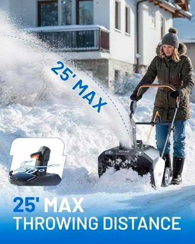 Litheli Cordless Brushless Snow Blower, 20'' 40V Electric Snow Thrower for Driveways, 4.0Ah Battery Included