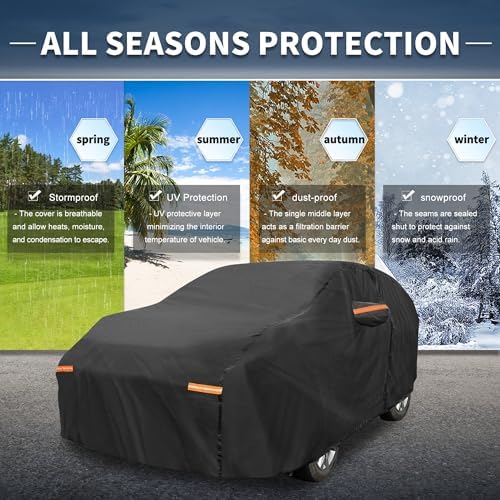 X AUTOHAUX Waterproof Full Car Cover for Toyota Sienna 210D-PU w/Zipper