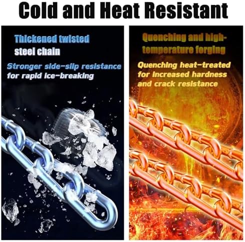 Snow Chains 10 Packs Snow Tire Chains Emergency Anti Slip Tire Traction Chain for Car Truck Pickup in Snow Ice Sand and Mud (Tire Width 165-265mm)