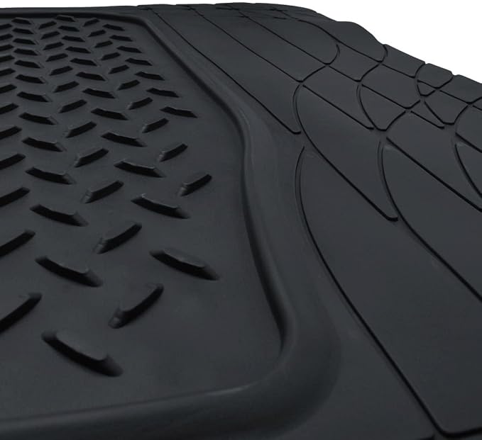 PIC AUTO Heavy Duty Cargo Liner, Trimmable All-Weather Rubber Trunk Mat for Cars, SUVs, Vans & Trucks, Anti-Slip Backing, Durable Protection, Large, Black