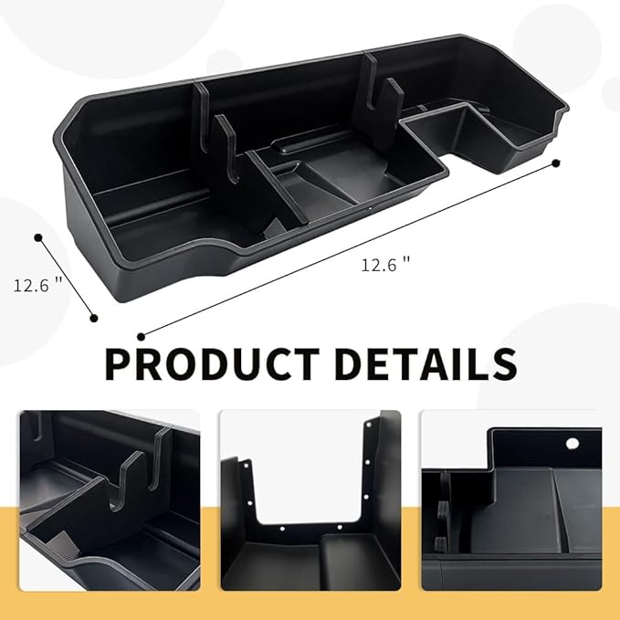MAXDOM Under Seat Storage Organizer Box for (2019-2026) Chevy Silverado 1500 / GMC Sierra 1500 (2020-2026) 2500HD 3500HD | Double & Crew Cab Rear Underseat