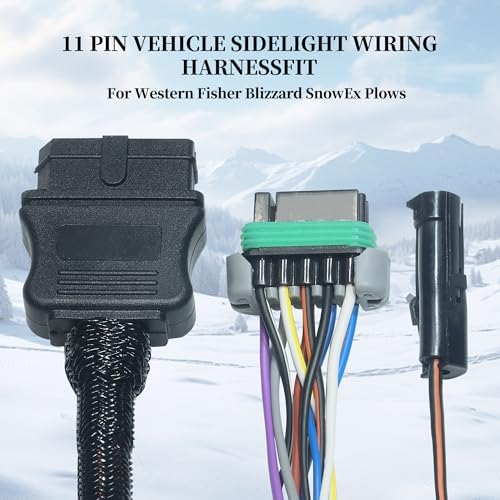 26347 26377 26357 11 Pin Plow Side Light Wiring Harness Fit for Western Fisher Blizzard (26357)