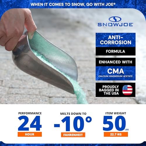 Snow Joe Premium Enviro Blend Ice Melt & Deicer, Safer for Concrete, 50 lb