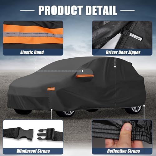 X AUTOHAUX Waterproof Full Car Cover for Honda CRV 1995-2025 210D-PU