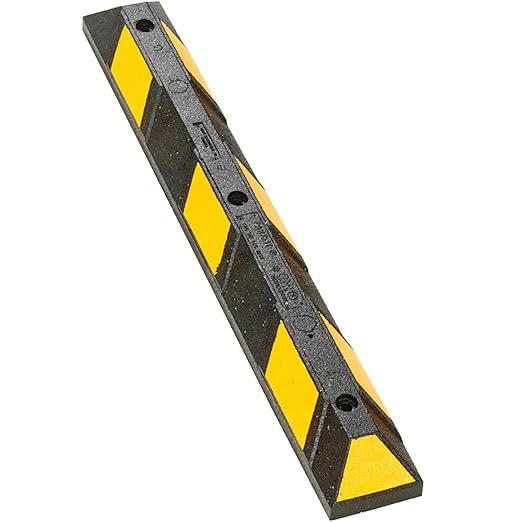 Checkers Park-It® 4 Foot Long 100% Recycled Rubber Parking Stop, 4' x 6" x 4", Parking Lot Curb Wheel Stopper, Highly Visible Black/Yellow, GNRS1410YB