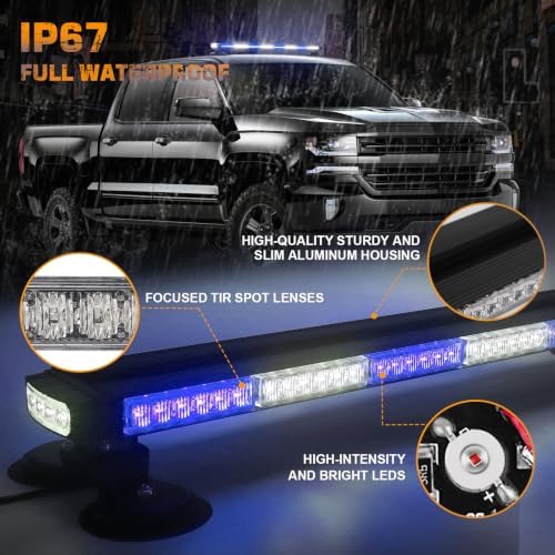 XRIDONSEN 37 Inch 104 LED Roof Strobe Lights Rooftop Magnetic light Bar