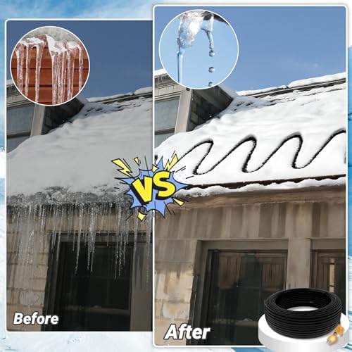 80FT Heat Tape for Roof and Gutters, 8 Watts/ft Roof Heat Cable