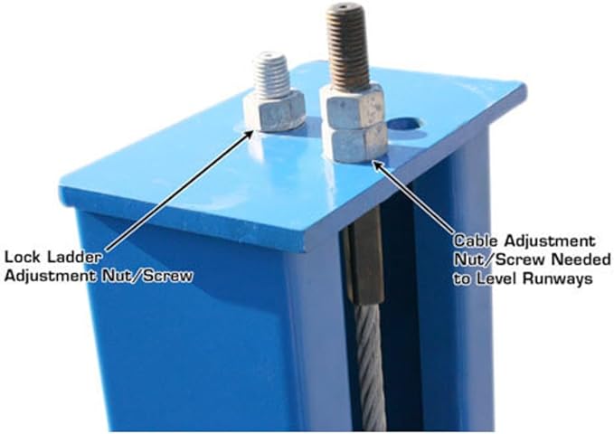 ATLAS Automotive Equipment 414 Commercial Grade 4-Post Vehicle Lift, 10’ Minimum Height, 14,000lb Capacity, Extra Tall/Wide/Long, Diamond Plated Runways, Air Operated Single Point Lock Release, 220V