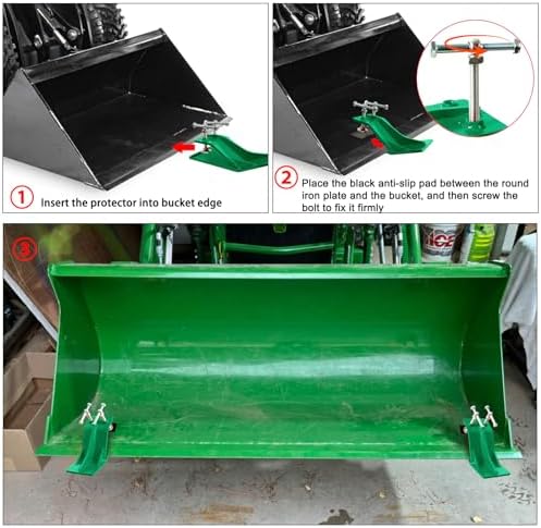 Edge Tamer for Tractor Bucket Protector 2PCS Green 5” Wide