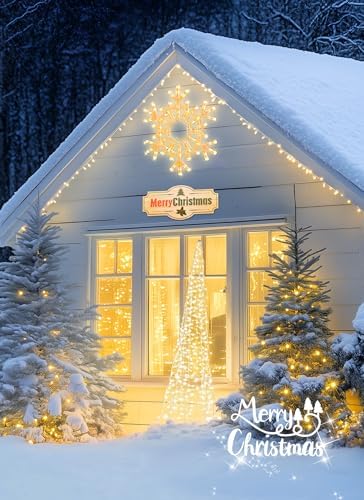 Brightown Christmas Lights Outdoor, 72 LED 20" Folding Big Snowflake Lights