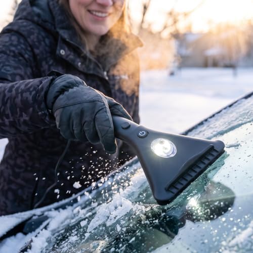 Heated Ice Scraper, Car Ice Scrapers for Car Windshield, Snow Scraper Car