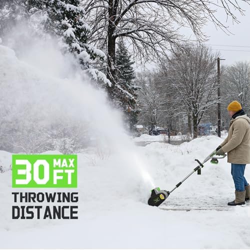 SONTHIOW 40V Battery Powered Snow Shovel, 2×4.0Ah Electric Snow Blower