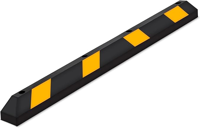 ZONETECH Parking Stopper for Garage Heavy Duty Rubber Parking Curb Stops 72” Garage Parking Stops 20-Pack Premium Quality Garage Wheel Stop Professional Grade w/Yellow Reflective Tape Bolts Included