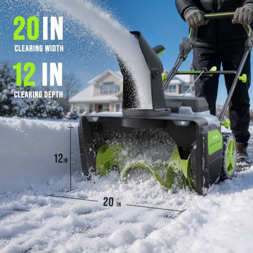 ETOOLAB 40V Cordless Snow Blower 20" Snow Thrower for Driveway/Patio