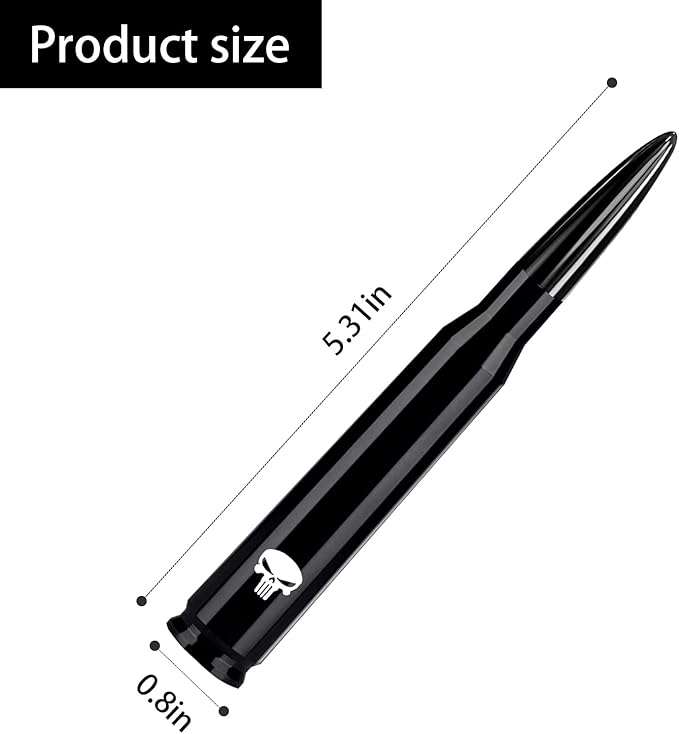 Ajxn 1 PC Car Truck Bullet Antenna, Auto Antenna Mast, Suitable for GM Chevy Silverado 1500 2500 3500 HD Avalanche GMC Sierra 1500 2500 3500 Denali Heavy Duty Pickup Trucks Accessories (Black #1)