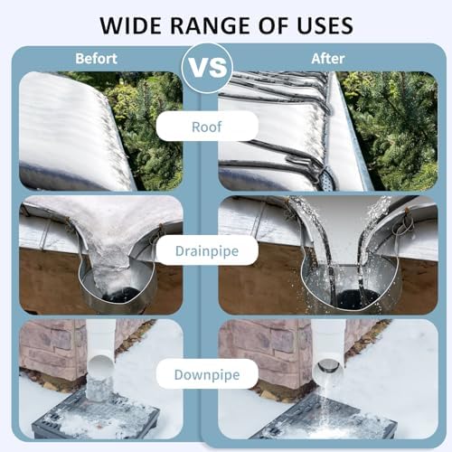 80FT Roof & Gutter De-Icing Cable, 5W/ft Heat Tape