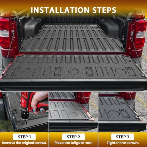 Powerty Floor Mats for 2022-2026 2027 Ford Maverick Gas Model Accessories All Weather TPE Truck Bed Mat Tailgate Liner Protector Replacement Full Set for Maverick