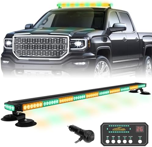XRIDONSEN 45.5" 128 LED Roof Strobe Light Bar Amber Green Strobe Lights
