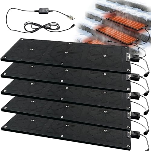 OEBLD 5 Pcs 10”X30” Heated Snow Melting Mats, No-Slip Stair Heated Mats