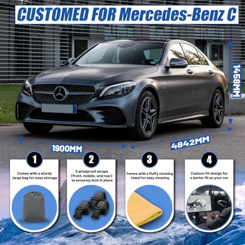 Car Cover Custom Fit for Mercedes Benz C-Class C300/C250/C43 Sedan