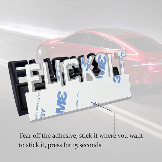 Fuck IT Edition Emblem, Car Exterior Emblems Badge 3D Sticker Decal, Fuck-IT Edition Emblem 3D Fender Badge Decal, 3D Fender Badge Decal Car Truck Replacement, Fit for All Cars (Black)