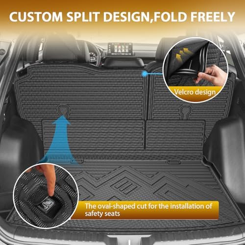 Powerty Floor Mats for 2023-2025 2026 Honda CRV (Gas Model Only), All Weather 3D TPE Anti-Slip Upper & Lower Position Trunk Cargo Liner Seat Back Covers Protectors Full Set Car Accessories