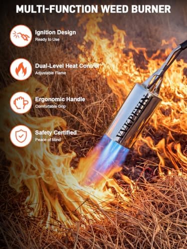 Propane Torch Weed Burner, 2-in-1 Weed Torch & Brazing Torch with 12FT Hose