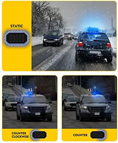 LUMENIX 42 LED Roof Top Strobe Beacon Light Bar, Patent Design, Blue