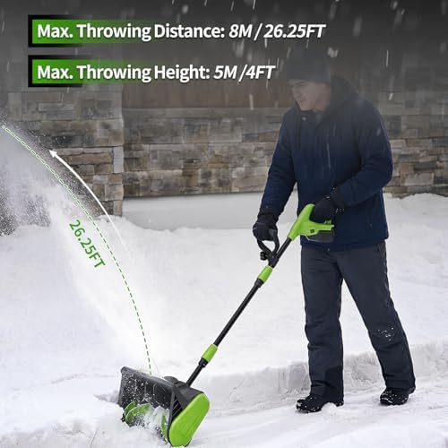 Cordless Snow Shovel, Electric Snow Shovel with Battery and Charger