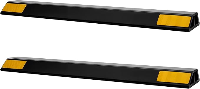 VEVOR Parking Stopper, 18 Inch 2 Pcs Heavy Duty Parking Aid for Garage, PP Curb Garage Floor Stopper with Reflective Strips, Vehicles Gadgets for Cars Vans Trucks Tire Wheel Guide Block Stops Bumpers